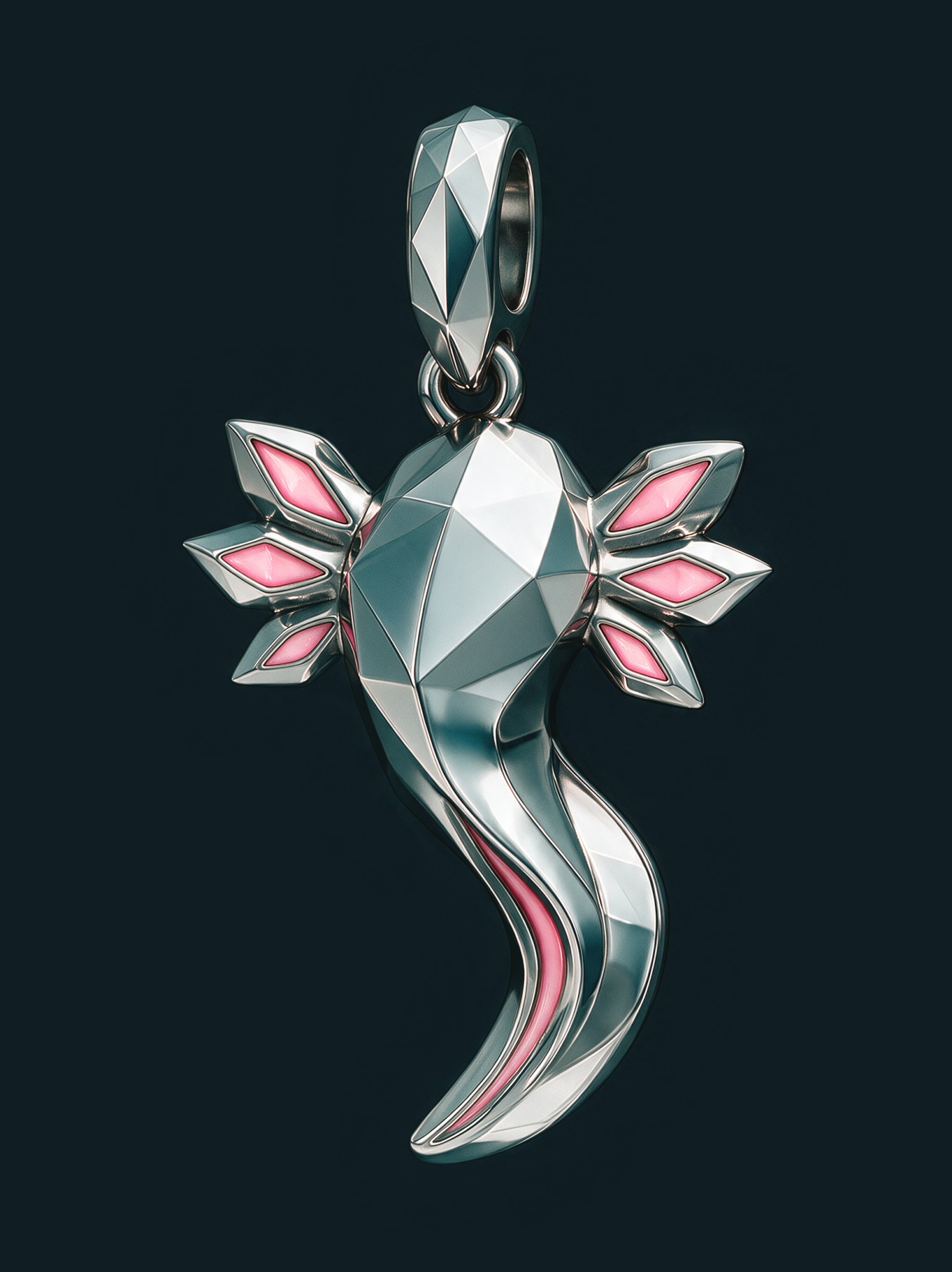 Silver axolotl charm